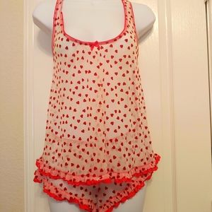 Red heart teddy and short